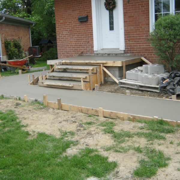 Framed Concrete Walkway and Porch