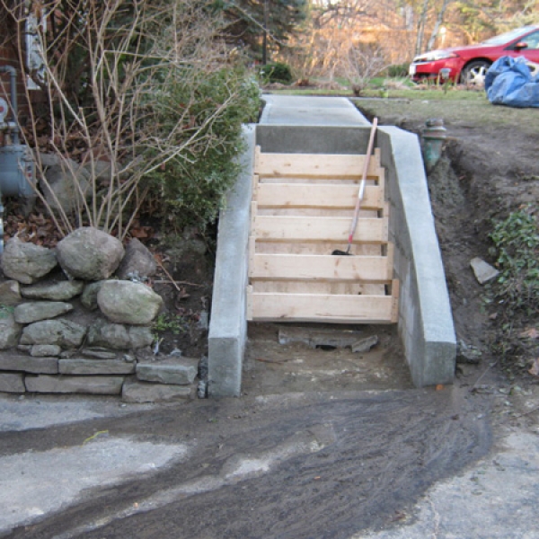 Walkway Stairs Ready for Concrete