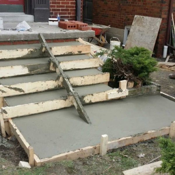 Freshly Poured Concrete Steps