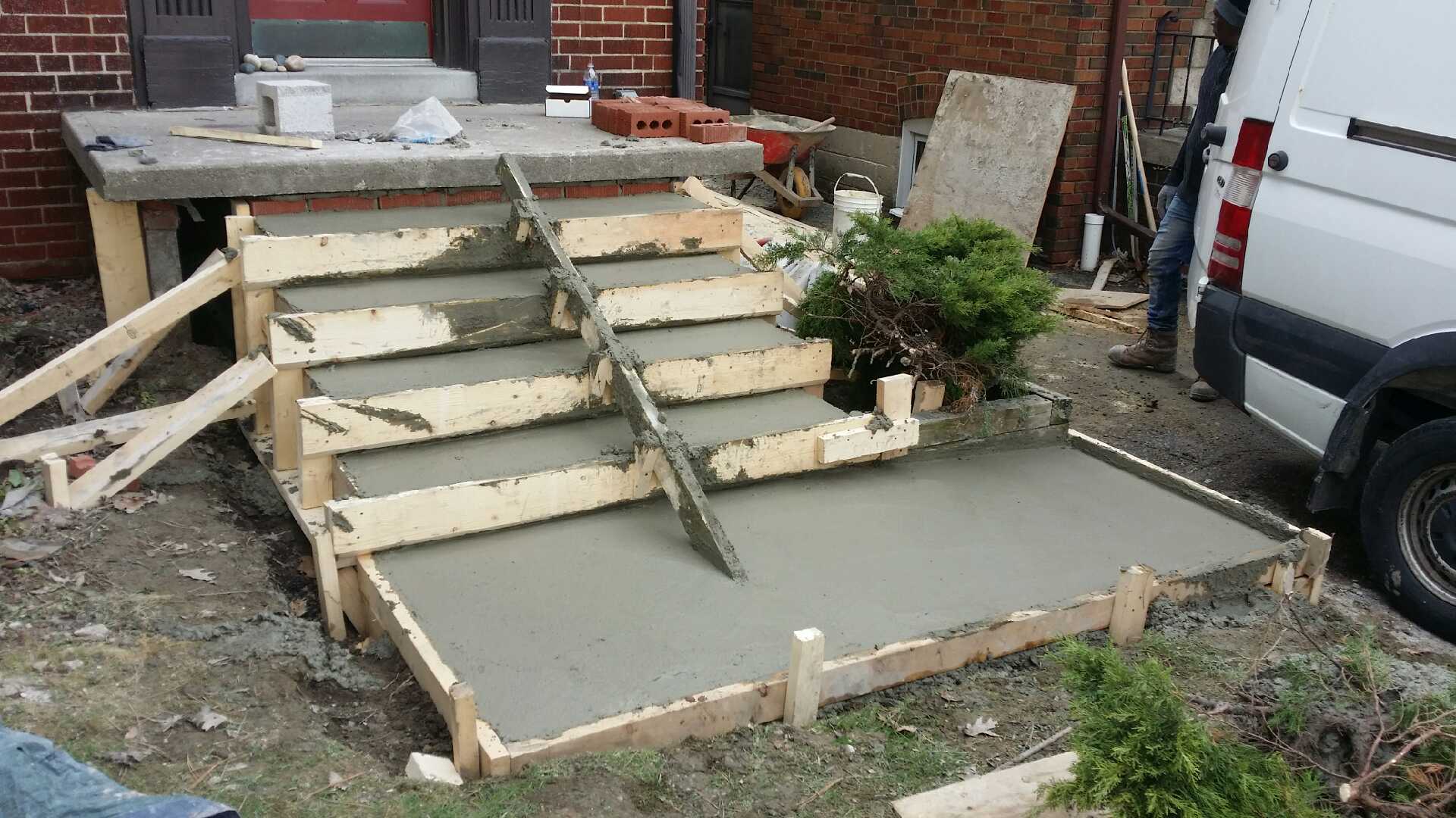 Freshly Poured Concrete Steps