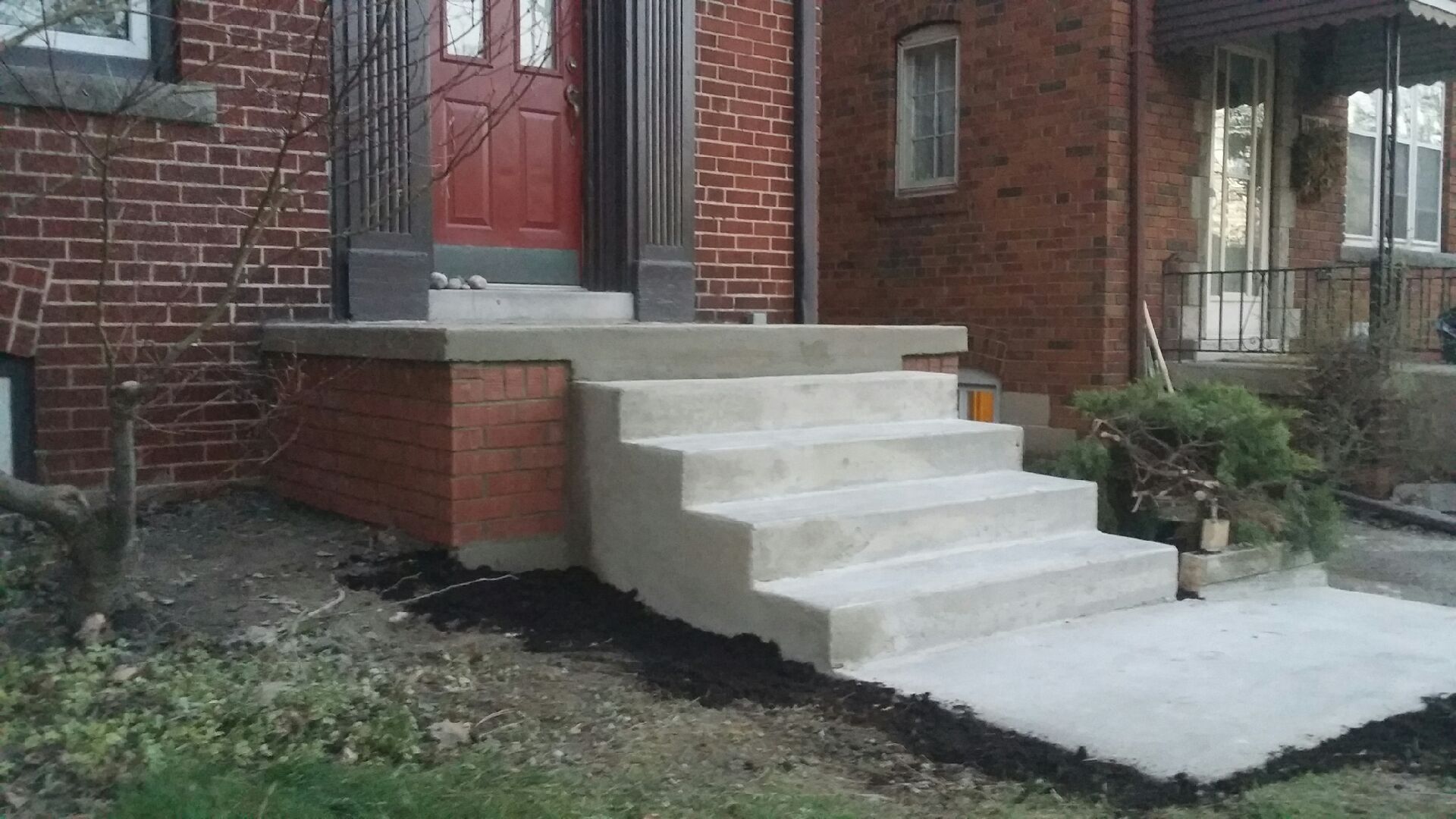 Concrete Steps Dry and Prepped for Non-slip Rubberized Resurfacing
